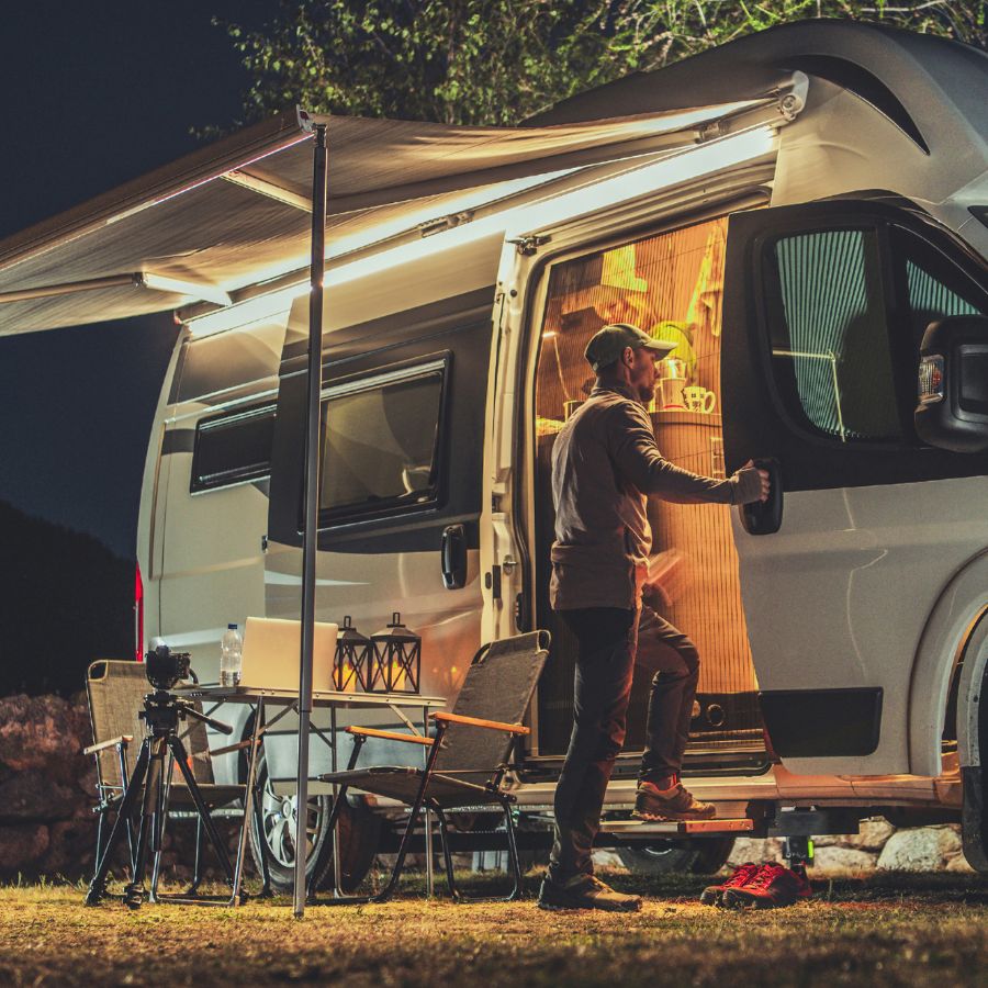 Organized RV at campsite